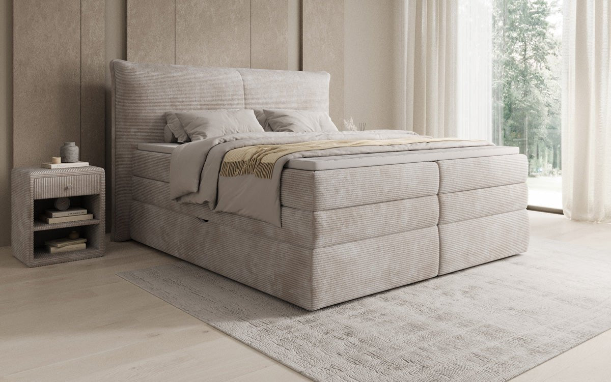 Boxspringbett Avelora mit Stauraum in Cord