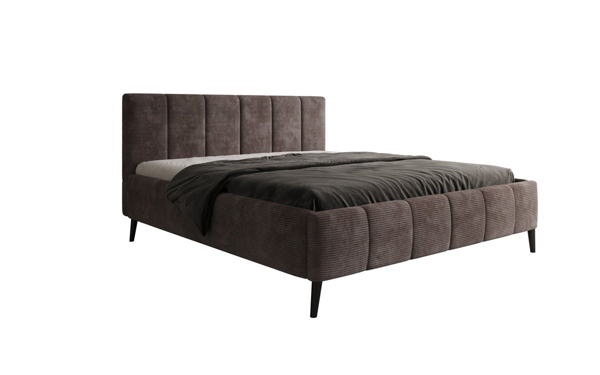 Designer Polsterbett Valerio in Cord mit höhenverstellbarem Lattenrost