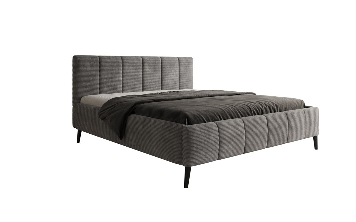 Designer Polsterbett Valerio in Cord mit höhenverstellbarem Lattenrost