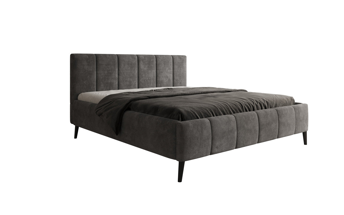 Designer Polsterbett Valerio in Cord mit höhenverstellbarem Lattenrost