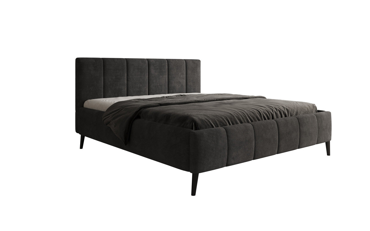 Designer Polsterbett Valerio in Cord mit höhenverstellbarem Lattenrost