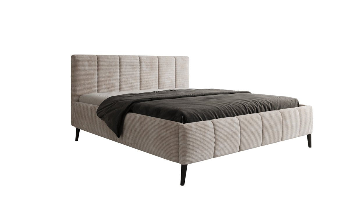 Designer Polsterbett Valerio in Cord mit höhenverstellbarem Lattenrost
