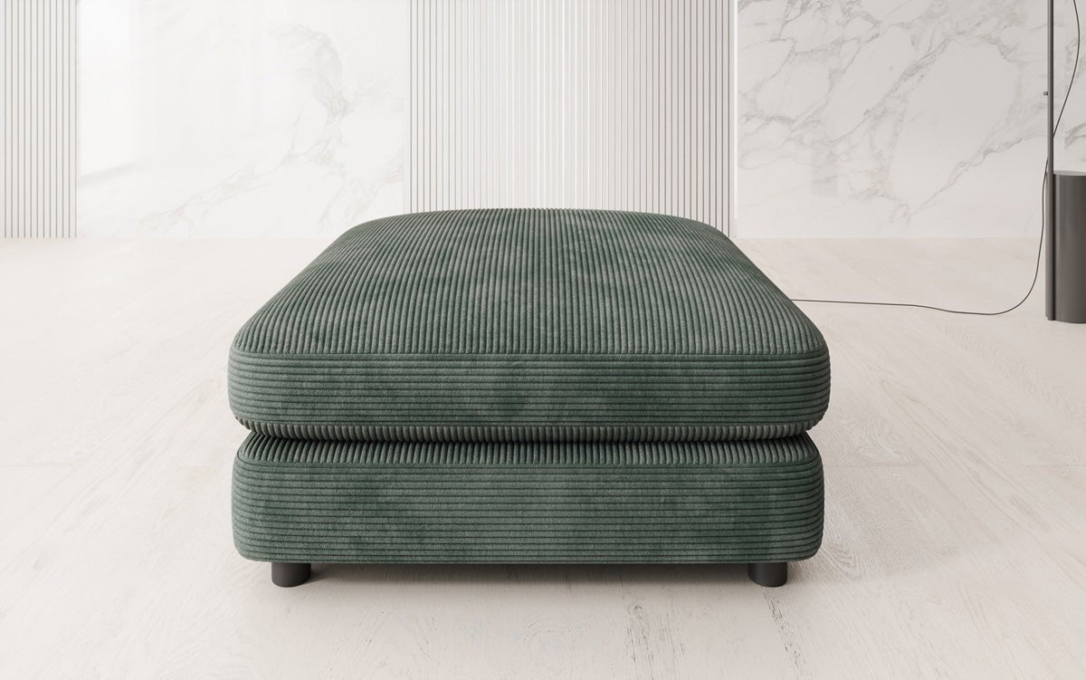 Beistellhocker Thalessa in Cord 90x90cm