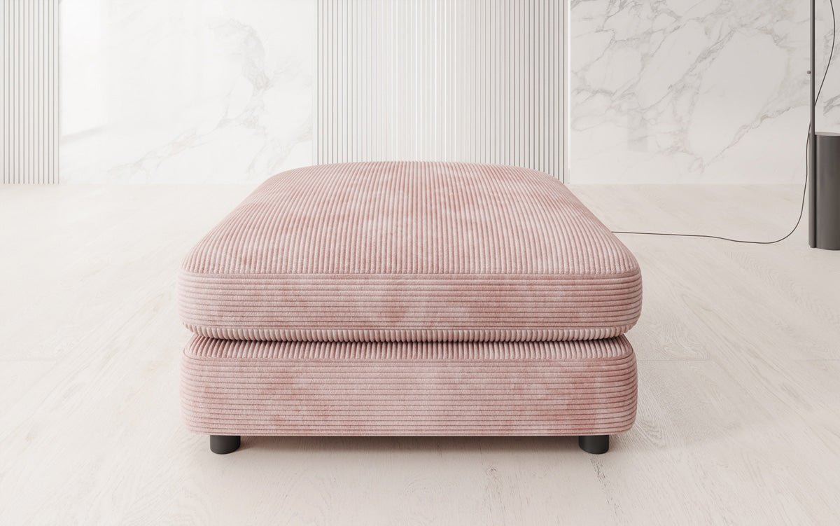 Beistellhocker Thalessa in Cord 90x90cm