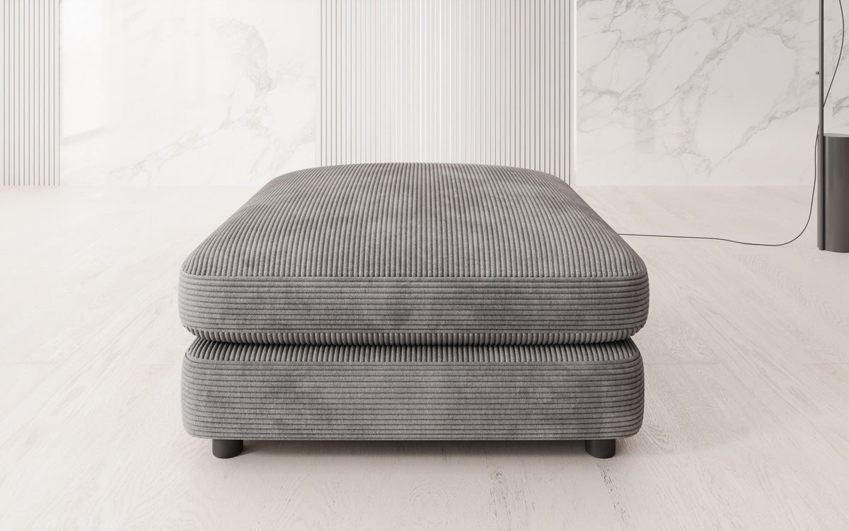 Beistellhocker Thalessa in Cord 90x90cm