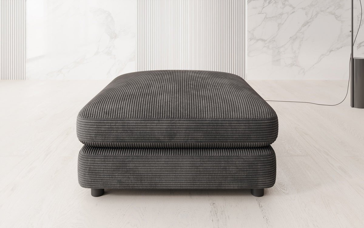 Beistellhocker Thalessa in Cord 90x90cm