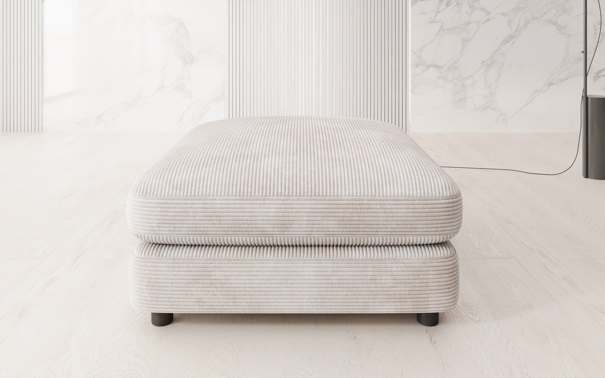 Beistellhocker Thalessa in Cord 90x90cm