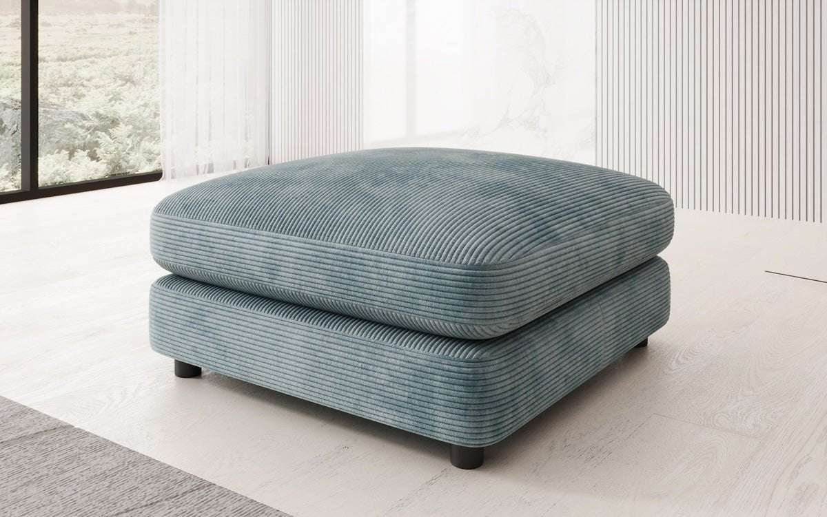 Beistellhocker Thalessa in Cord 90x90cm