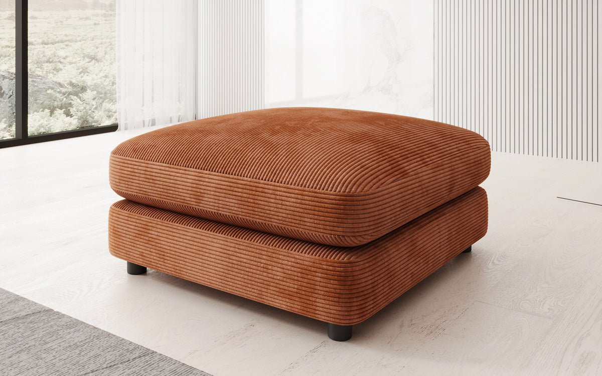 Beistellhocker Thalessa in Cord 90x90cm