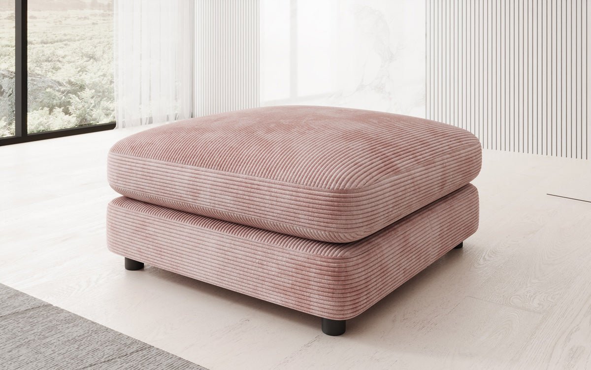 Beistellhocker Thalessa in Cord 90x90cm