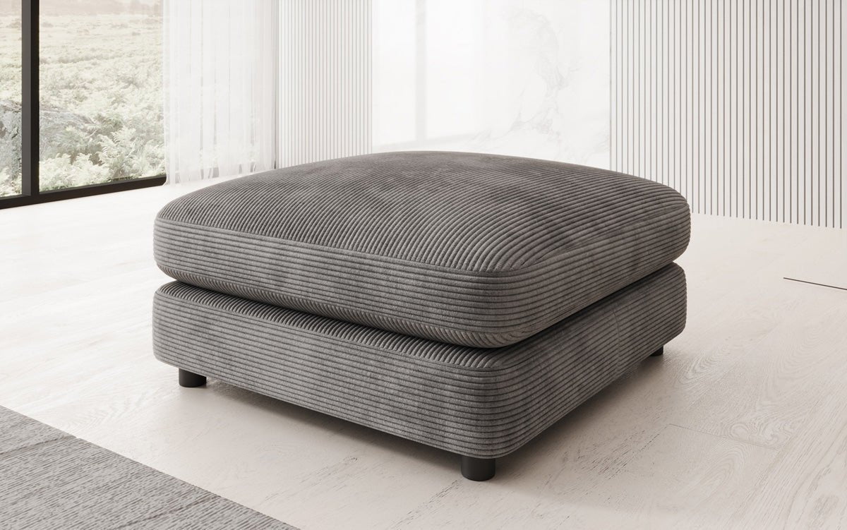 Beistellhocker Thalessa in Cord 90x90cm