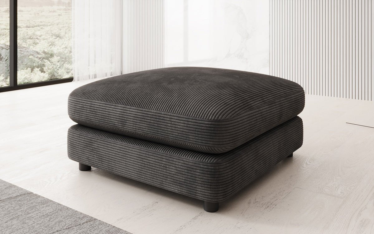 Beistellhocker Thalessa in Cord 90x90cm