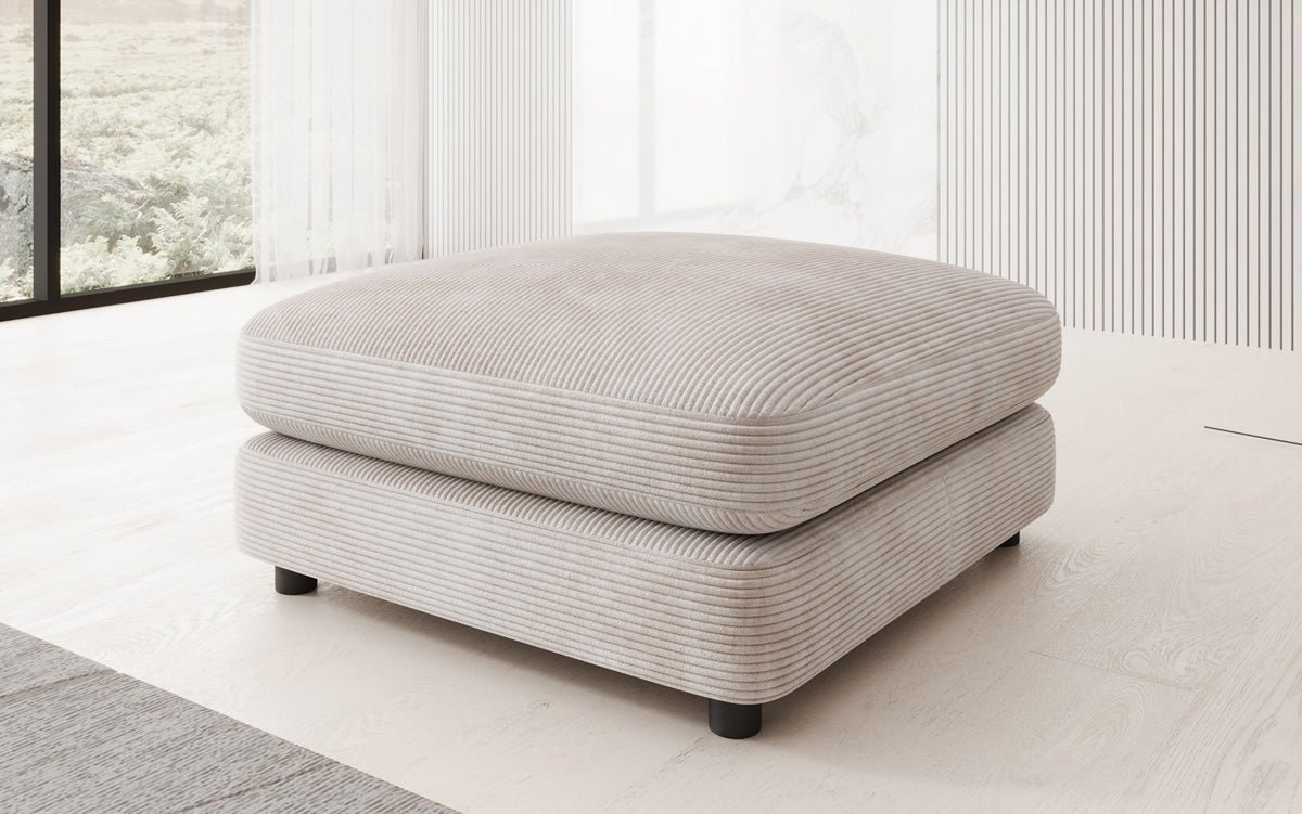 Beistellhocker Thalessa in Cord 90x90cm