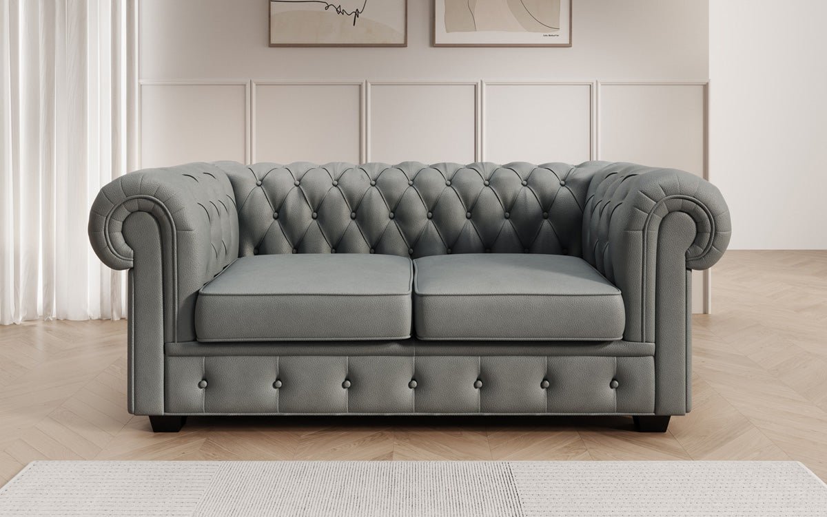 Chesterfield 2 Sitzer Sofa Royal in Echtleder
