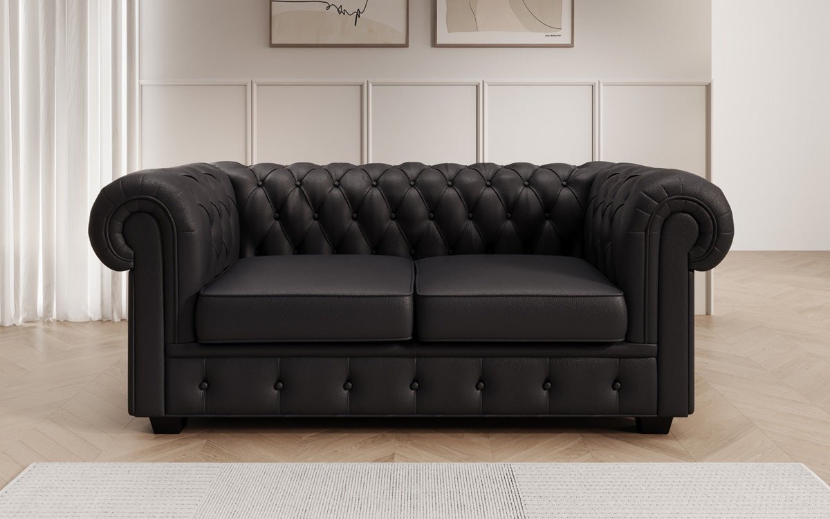 Chesterfield 2 Sitzer Sofa Royal in Echtleder