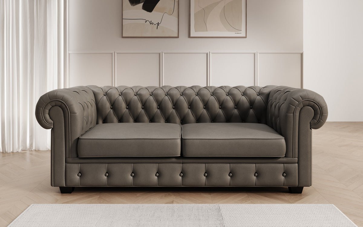 Chesterfield 3 Sitzer Sofa Royal in Echtleder