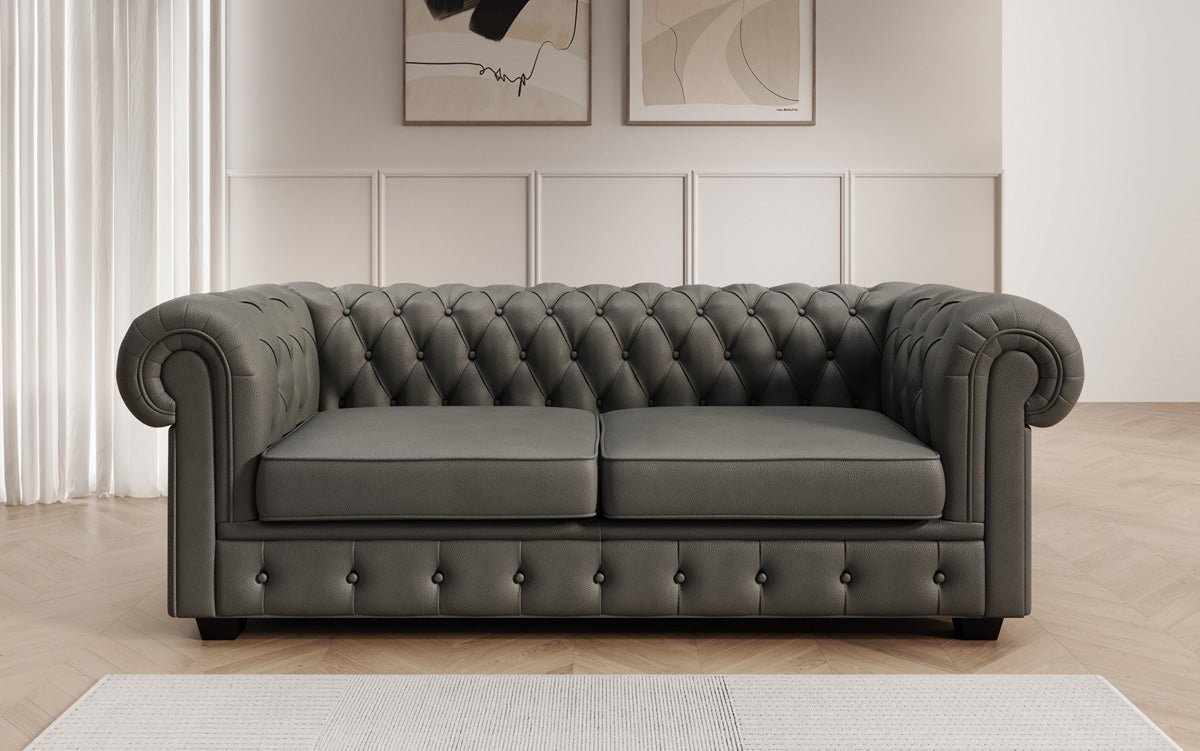 Chesterfield 3 Sitzer Sofa Royal in Echtleder