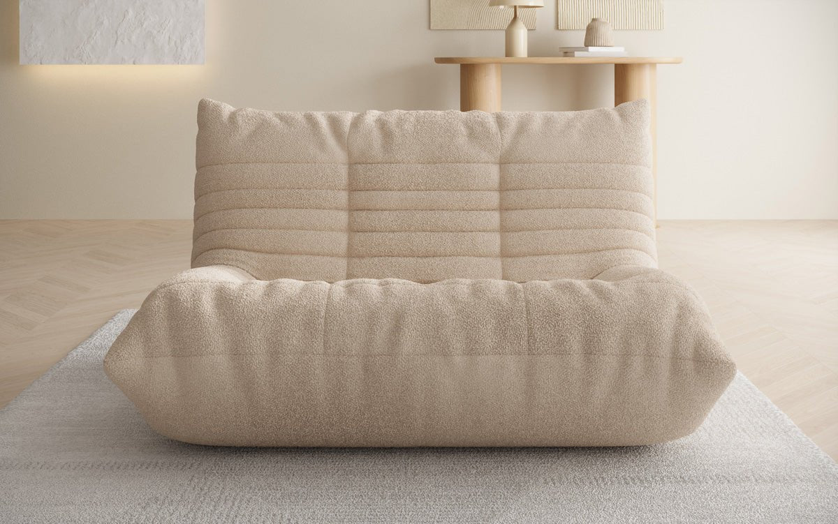Designer 2 Sitzer Sofa Calmo in Teddy Bouclé