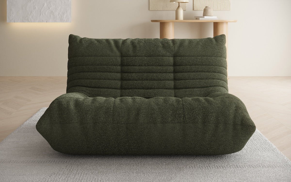 Designer 2 Sitzer Sofa Calmo in Teddy Bouclé