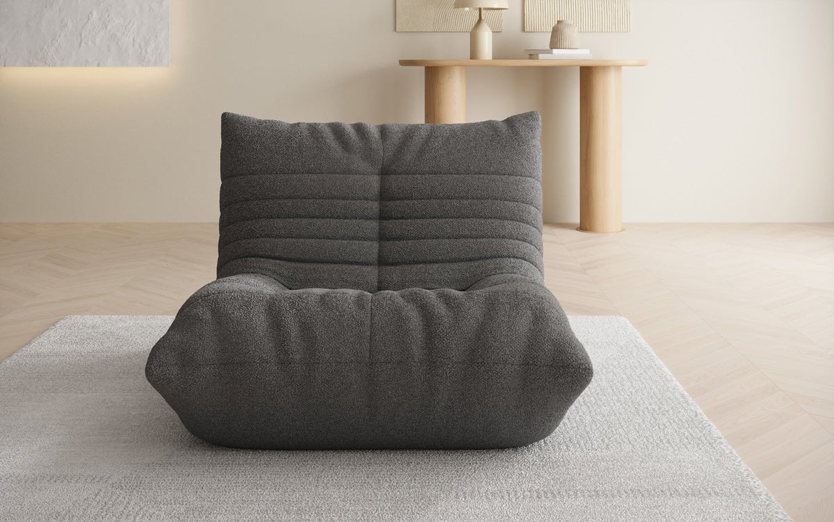Designer Sofa-Sessel Calmo in Teddy Bouclé