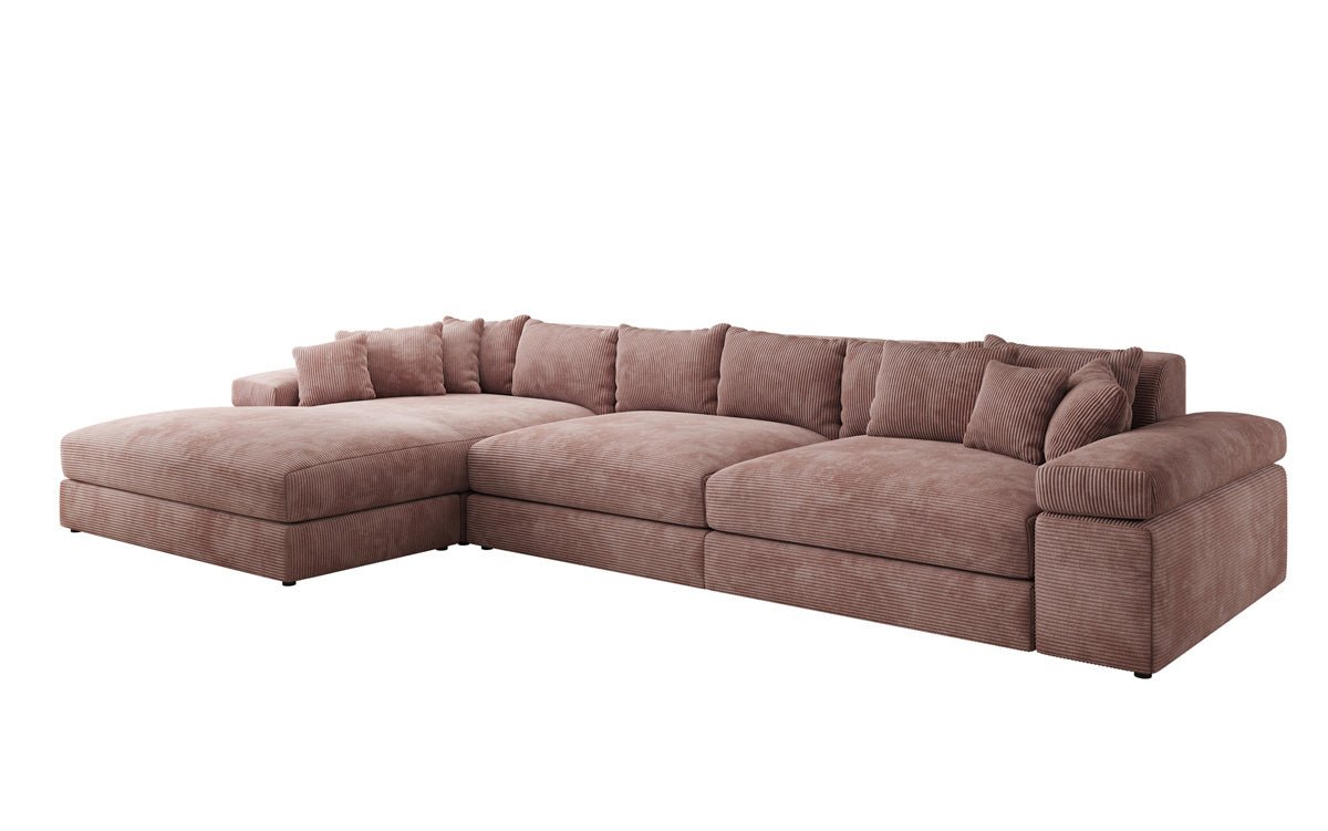 Designer Sofa Bernardo L Maxi mit breiter Ottomane in Cord