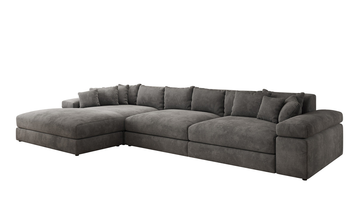 Designer Sofa Bernardo L Maxi mit breiter Ottomane in Cord