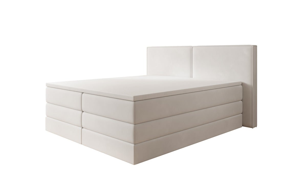 Boxspringbett Ophelia mit hochklappbarem Stauraum in Samt