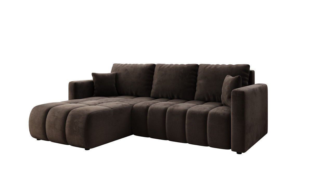 Designer Sofa Beatrice L mit Schlaf- und Klappfunktion in Samt