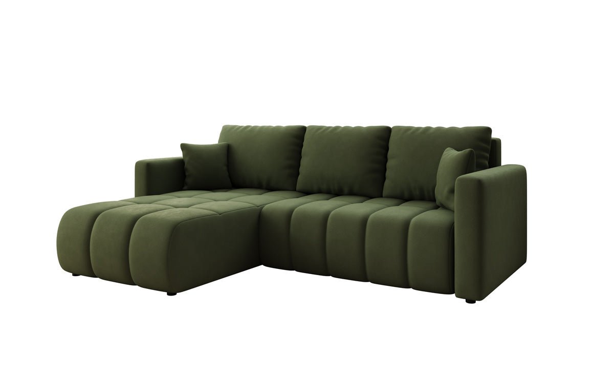 Designer Sofa Beatrice L mit Schlaf- und Klappfunktion in Stoff