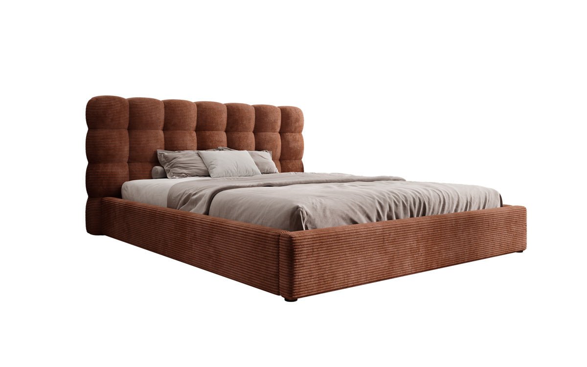 Designer Polsterbett Calivo in Cord mit Stauraum