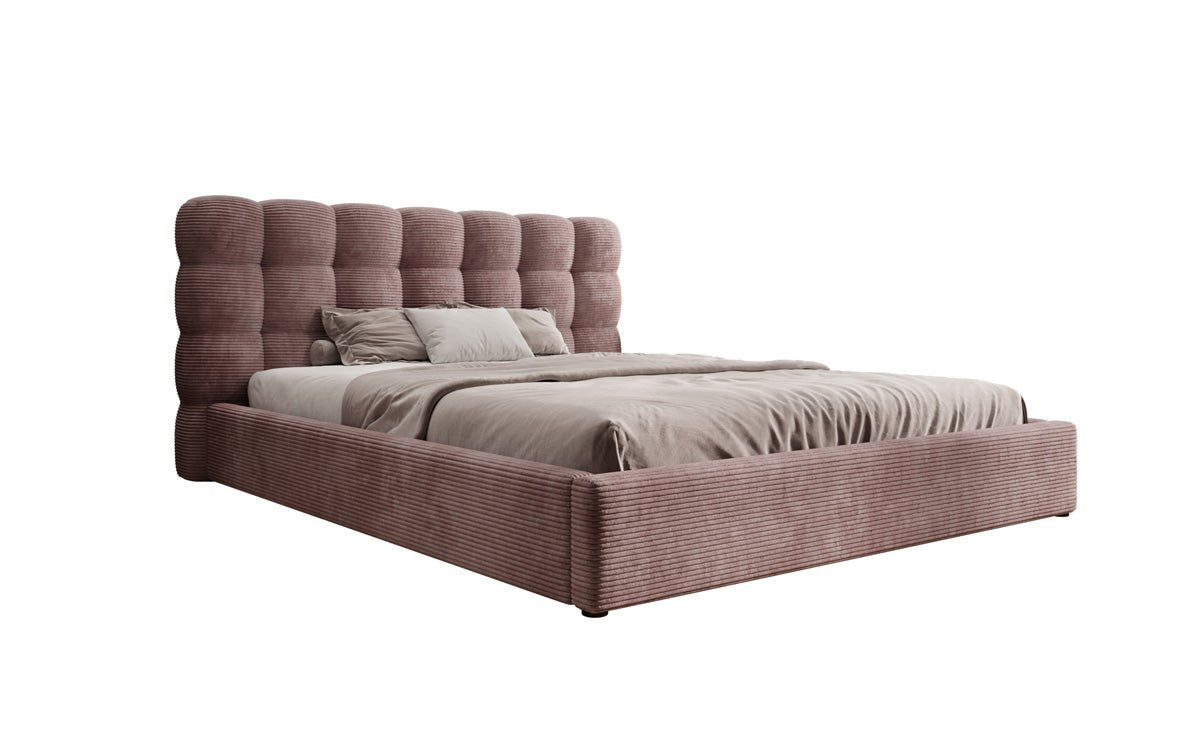 Designer Polsterbett Calivo in Cord mit Stauraum