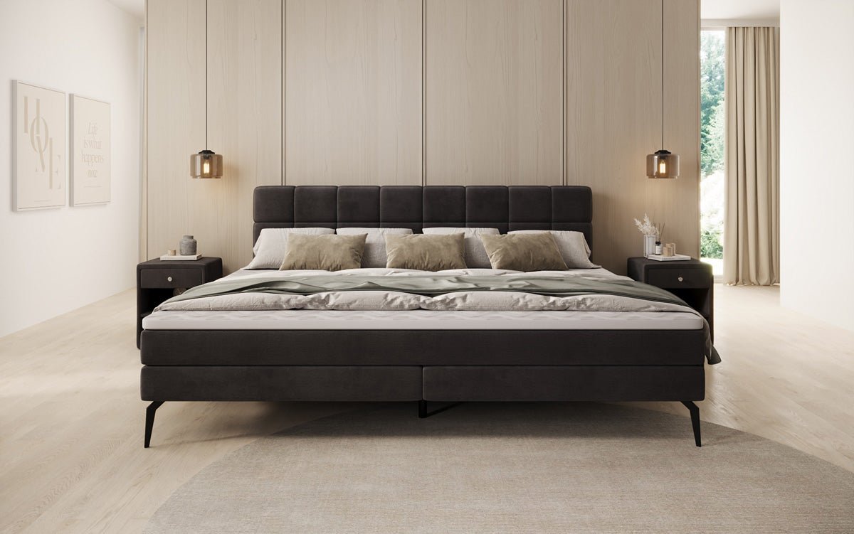 Familien Boxspringbett Savona – 220/240x200 in Samt