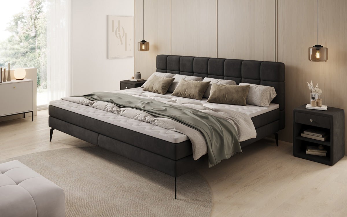 Familien Boxspringbett Savona – 220/240x200 in Samt