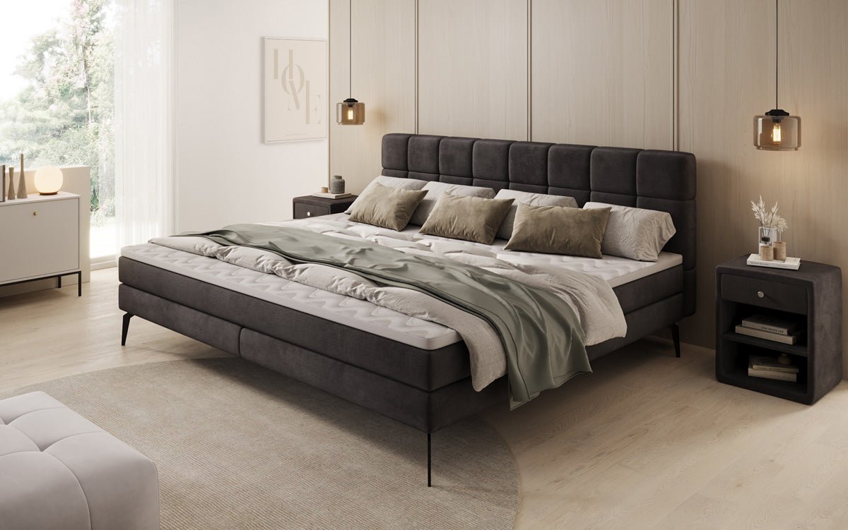 Familien Boxspringbett Savona – 220/240x200 in Samt