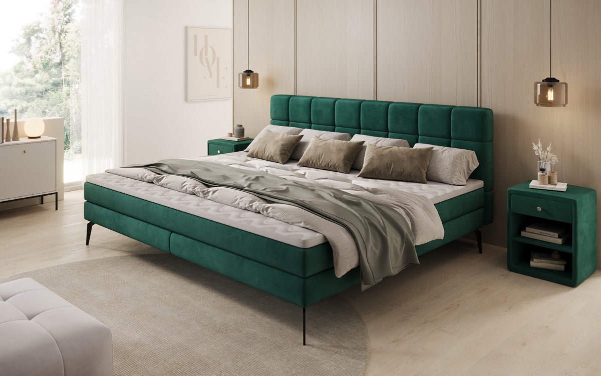 Familien Boxspringbett Savona – 220/240x200 in Samt