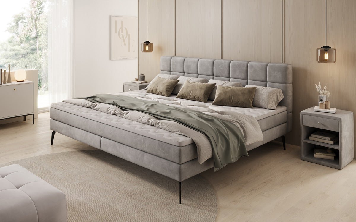 Familien Boxspringbett Savona – 220/240x200 in Samt
