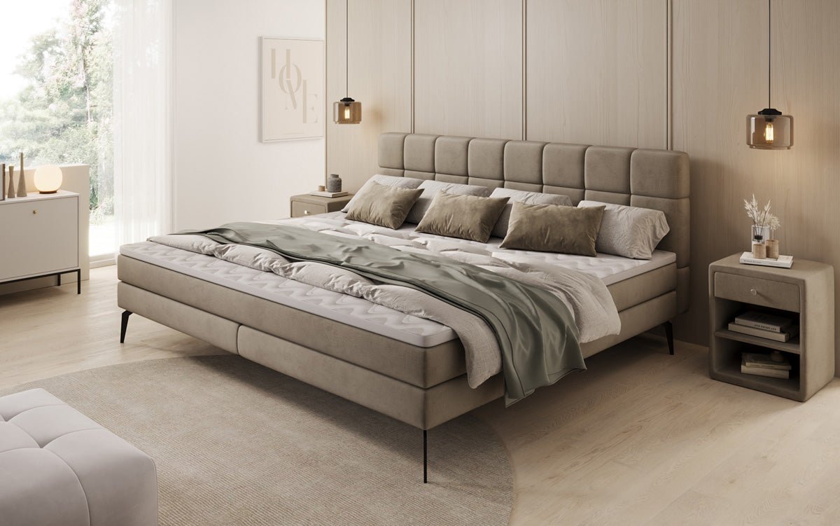 Familien Boxspringbett Savona – 220/240x200 in Samt