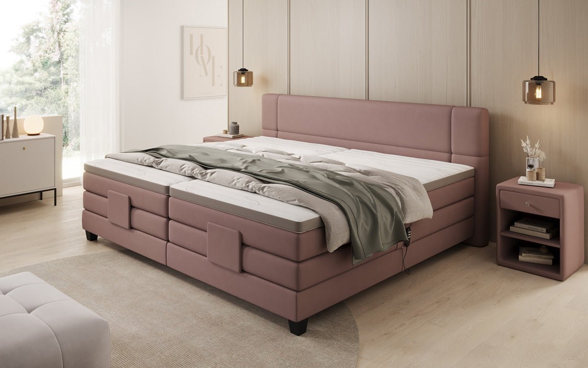 Familien Boxspringbett Noela 220/240x200 elektrisch verstellbar in Stoff