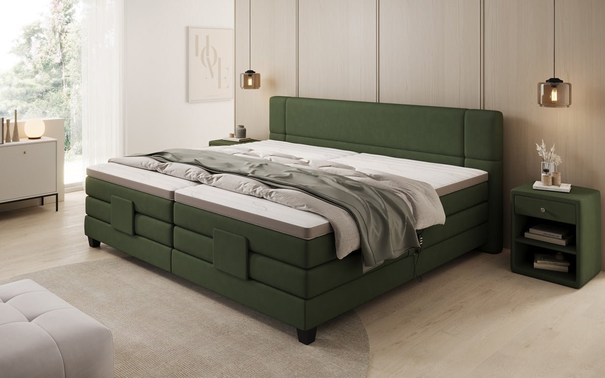 Familien Boxspringbett Noela 220/240x200 elektrisch verstellbar in Stoff