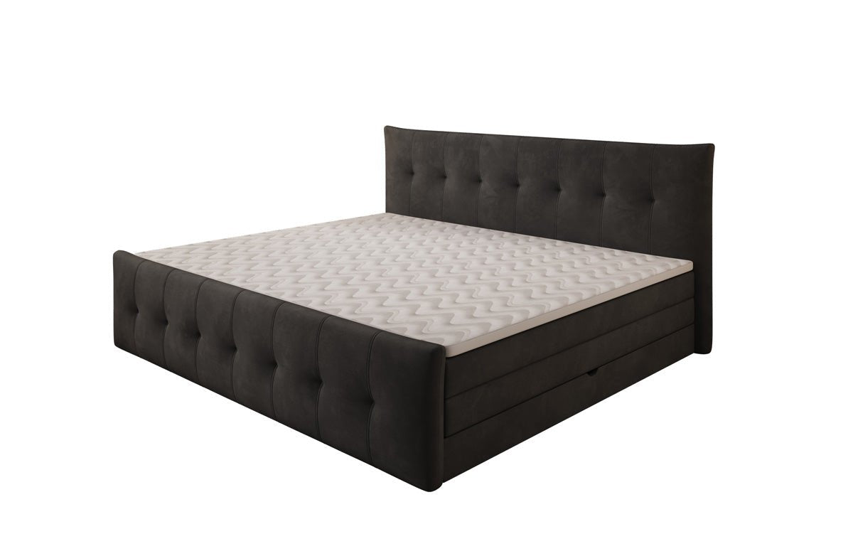 Familien Boxspringbett Valenza – 220/240x200 mit Stauraum in Samt