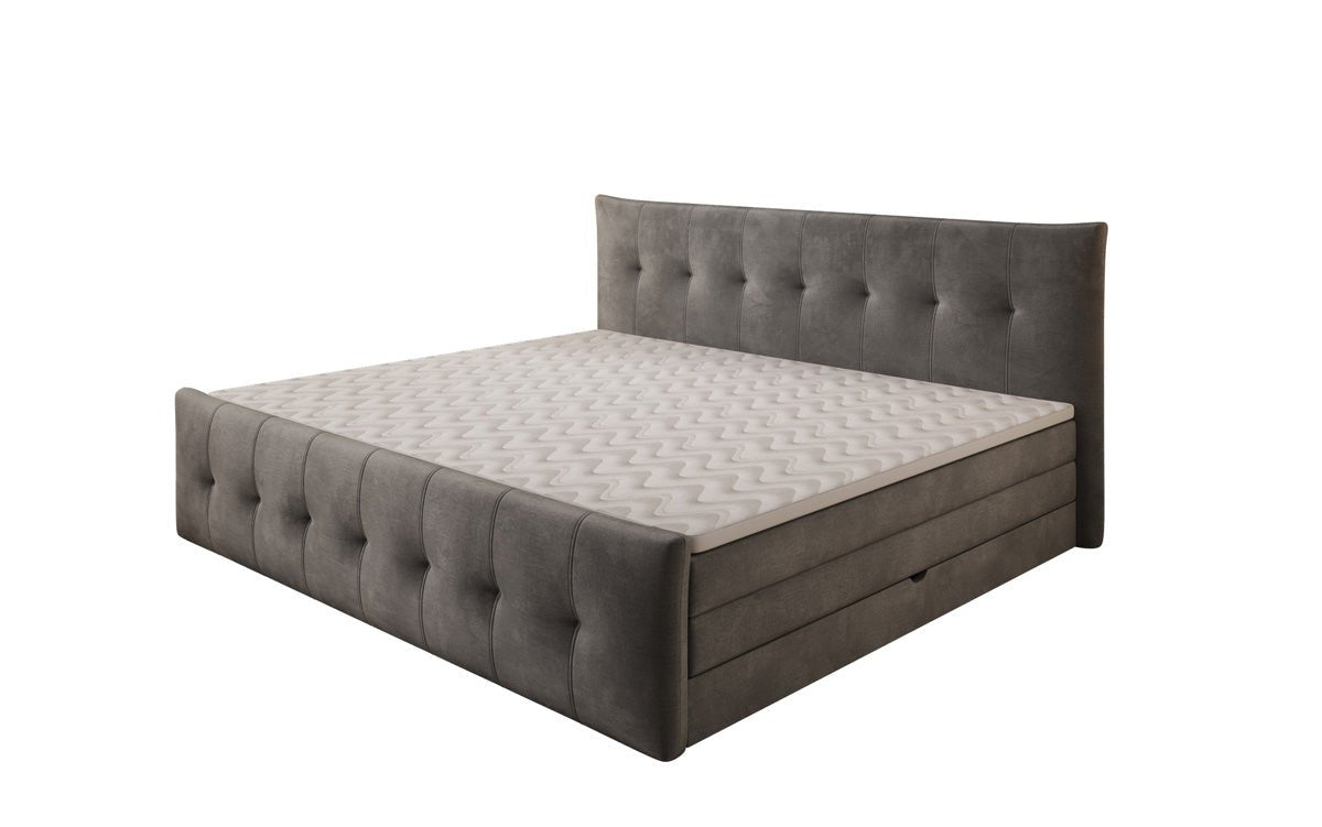 Familien Boxspringbett Valenza – 220/240x200 mit Stauraum in Samt