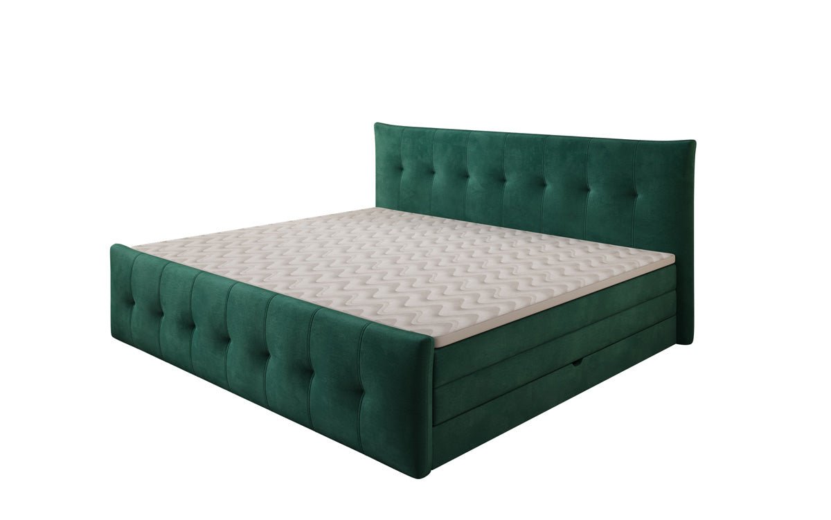 Familien Boxspringbett Valenza – 220/240x200 mit Stauraum in Samt