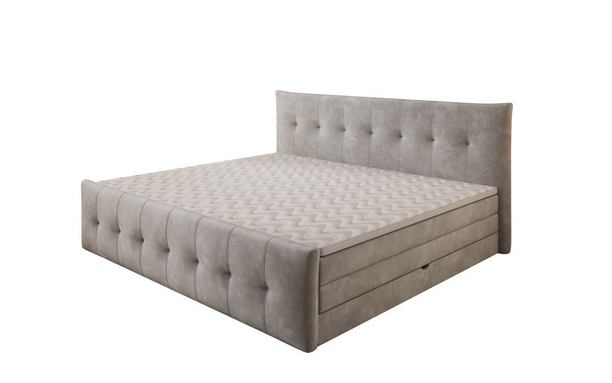 Familien Boxspringbett Valenza – 220/240x200 mit Stauraum in Samt