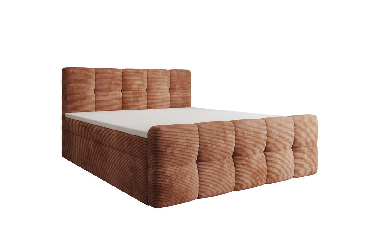 Boxspringbett Cozy in Cord mit Stauraum