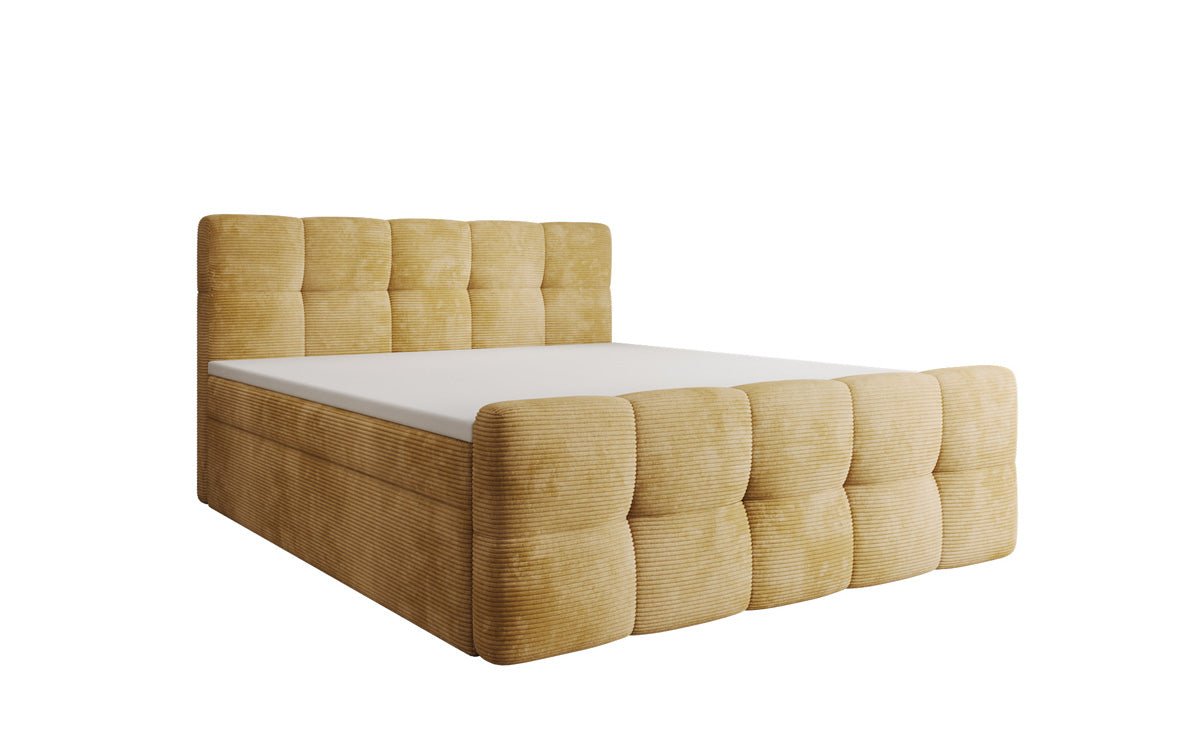 Boxspringbett Cozy in Cord mit Stauraum