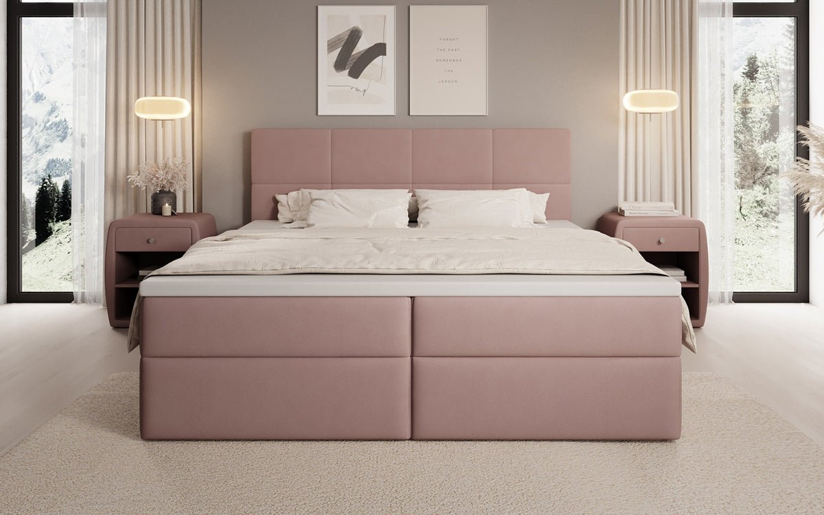 Boxspringbett Levi in Stoff mit Stauraum