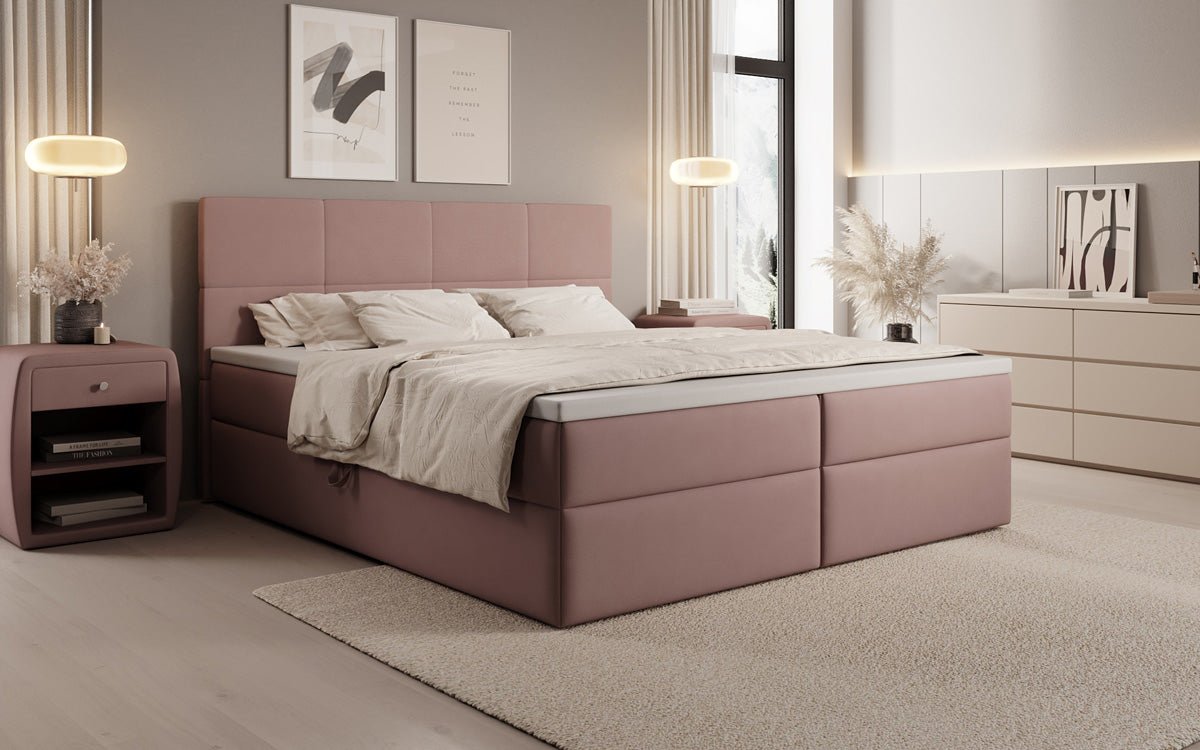 Boxspringbett Levi in Stoff mit Stauraum