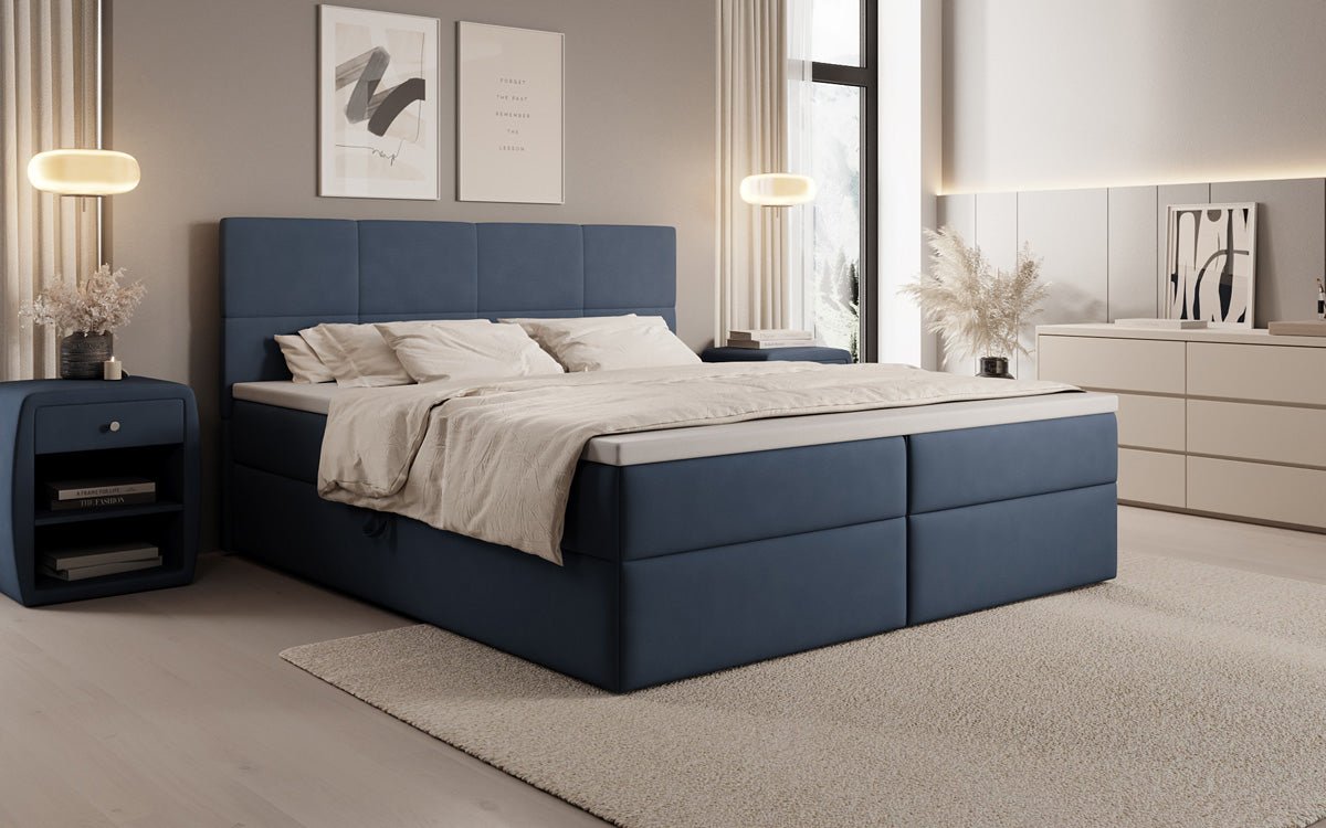 Boxspringbett Levi in Stoff mit Stauraum