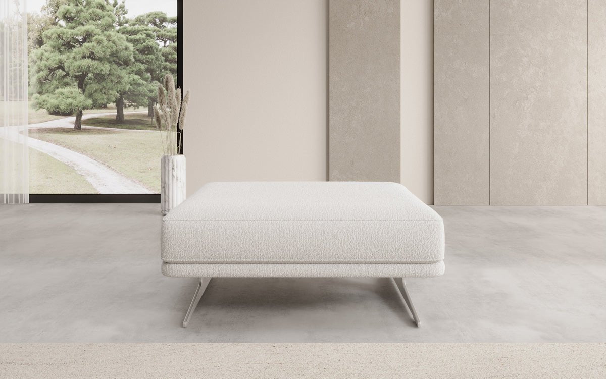 Beistellhocker Torino in Bouclé