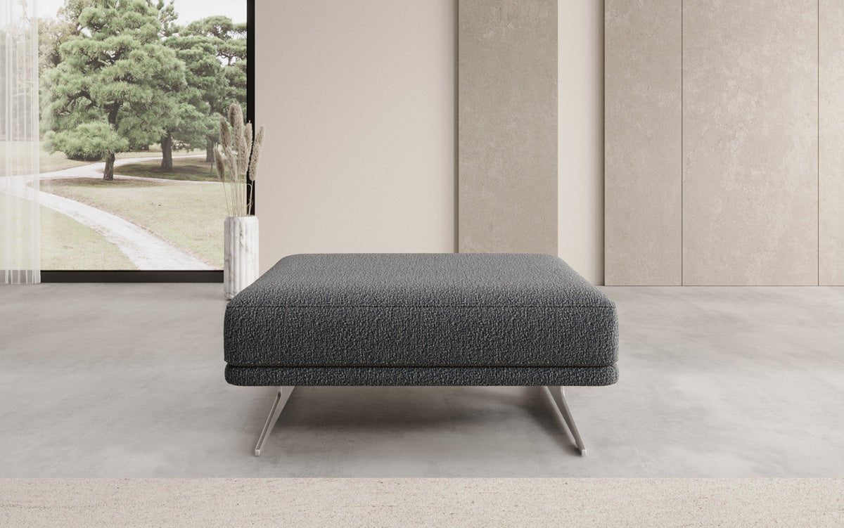 Beistellhocker Torino in Bouclé